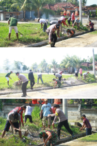 Jumat Bersih, Babinsa Koramil 426-04/ BA Bersama Bhabinkamtibmas Dan Warga Laksanakan Gotong Royong