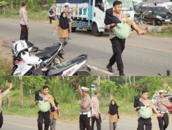 Viral !! Aksi Humanis Bripka Syapriyanto Gendong Nenek Lumpuh Saat Baksos Polres Tulang Bawang